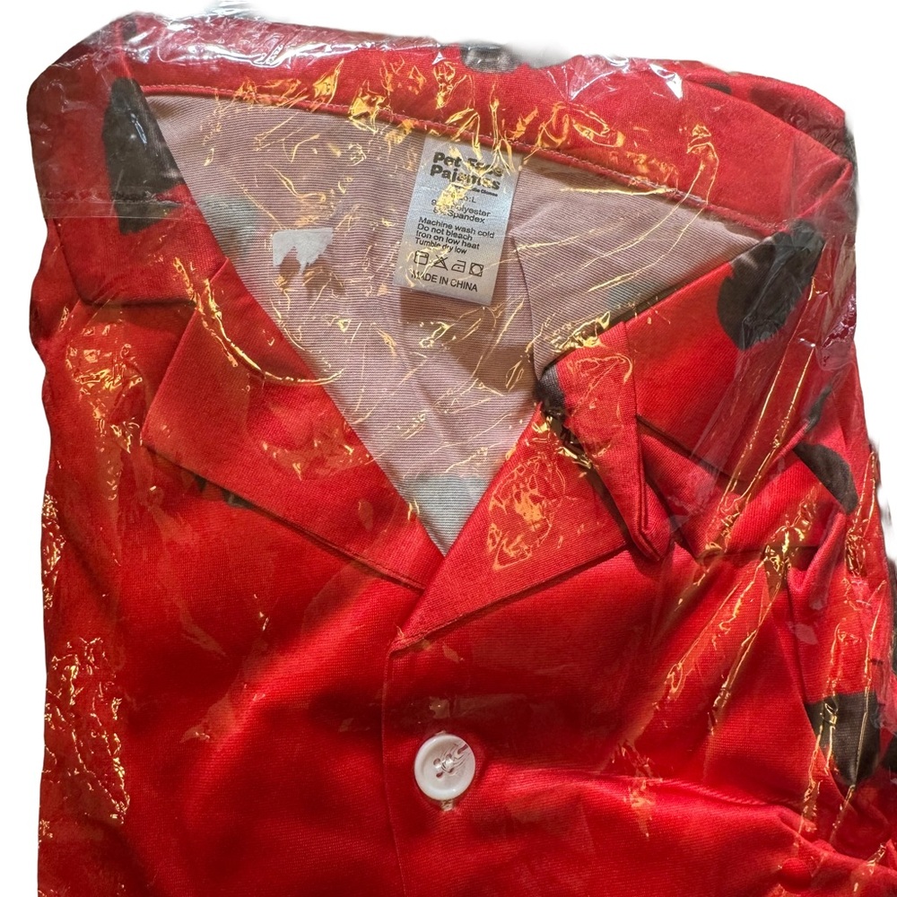 Black Lab PJ set unisex red with black lab throughout. Polyester/ spandex.